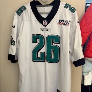 Eagles sanders NFL White Jersey with Gray Accents